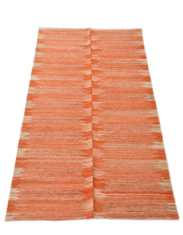 Detail image of  4' 3 x 5' 9  Hand Woven Kilim Modern Wool Rug