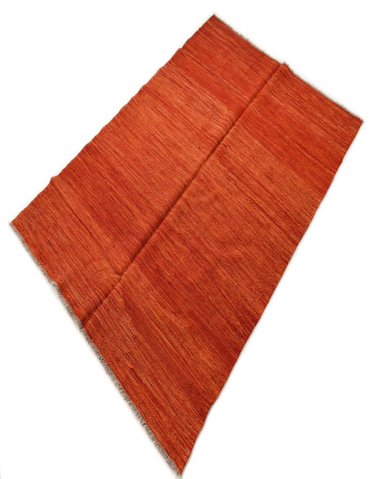 Detail image of  4' 1 x 6'  Hand Woven Kilim Modern Wool Rug