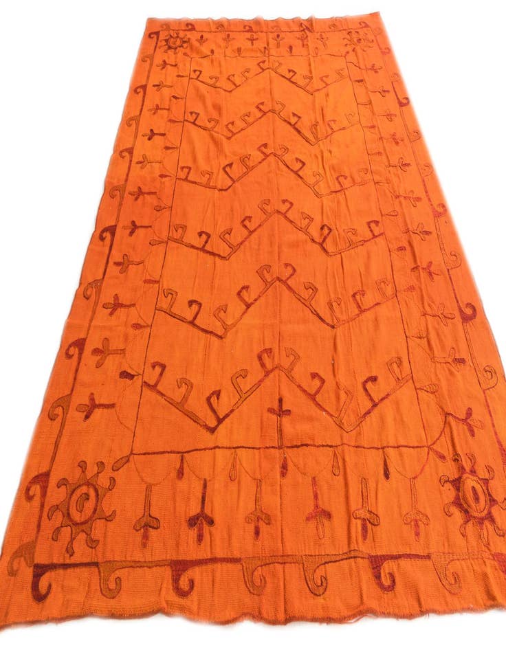 Detail image of  6' 8 x 9' 2  Hand Woven Kilim Suzani Wool Rug