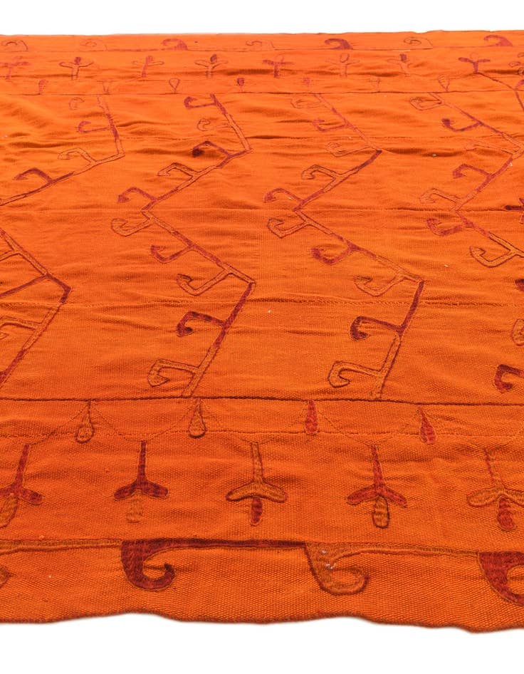 Detail image of  6' 8 x 9' 2  Hand Woven Kilim Suzani Wool Rug