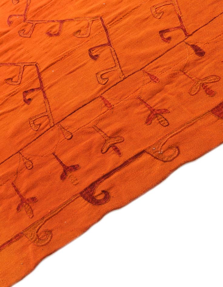 Detail image of  6' 8 x 9' 2  Hand Woven Kilim Suzani Wool Rug