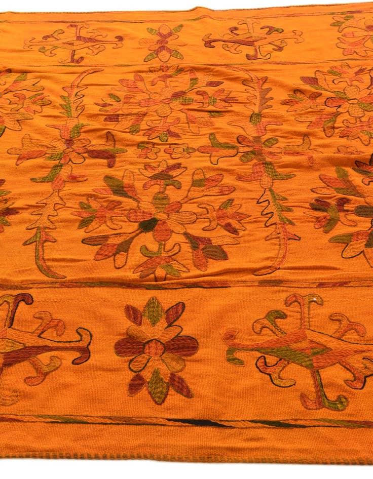 Detail image of  6' 8 x 9' 8  Hand Woven Kilim Suzani Wool Rug