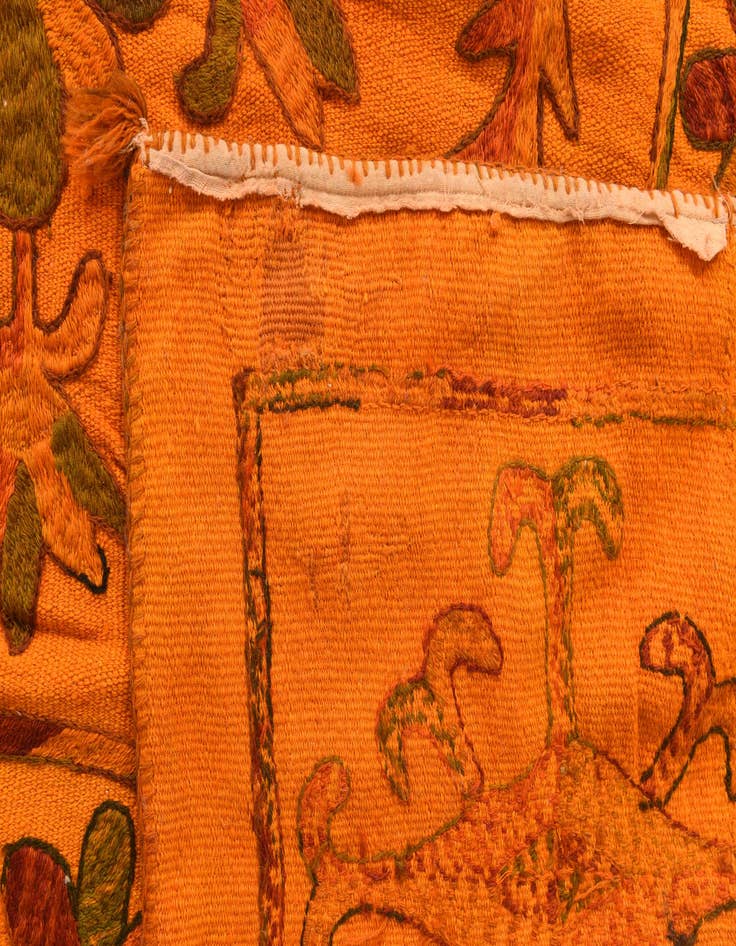 Detail image of  6' 8 x 9' 8  Hand Woven Kilim Suzani Wool Rug