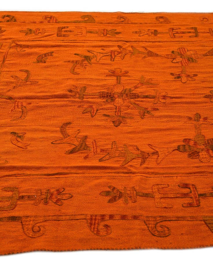 Detail image of  5' 7 x 7' 7  Hand Woven Kilim Suzani Wool Rug