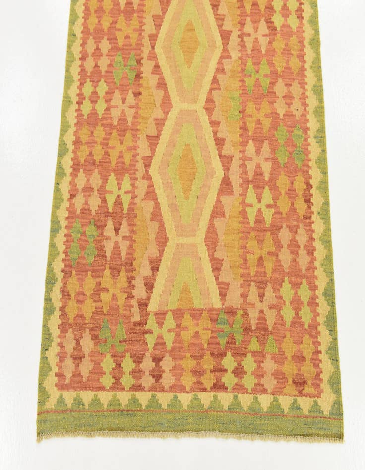 Detail image of  3' 4 x 4' 10  Hand Woven Kilim Waziri Wool Rug