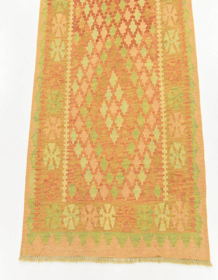 Detail image of  3' 2 x 4' 9  Hand Woven Kilim Waziri Wool Rug