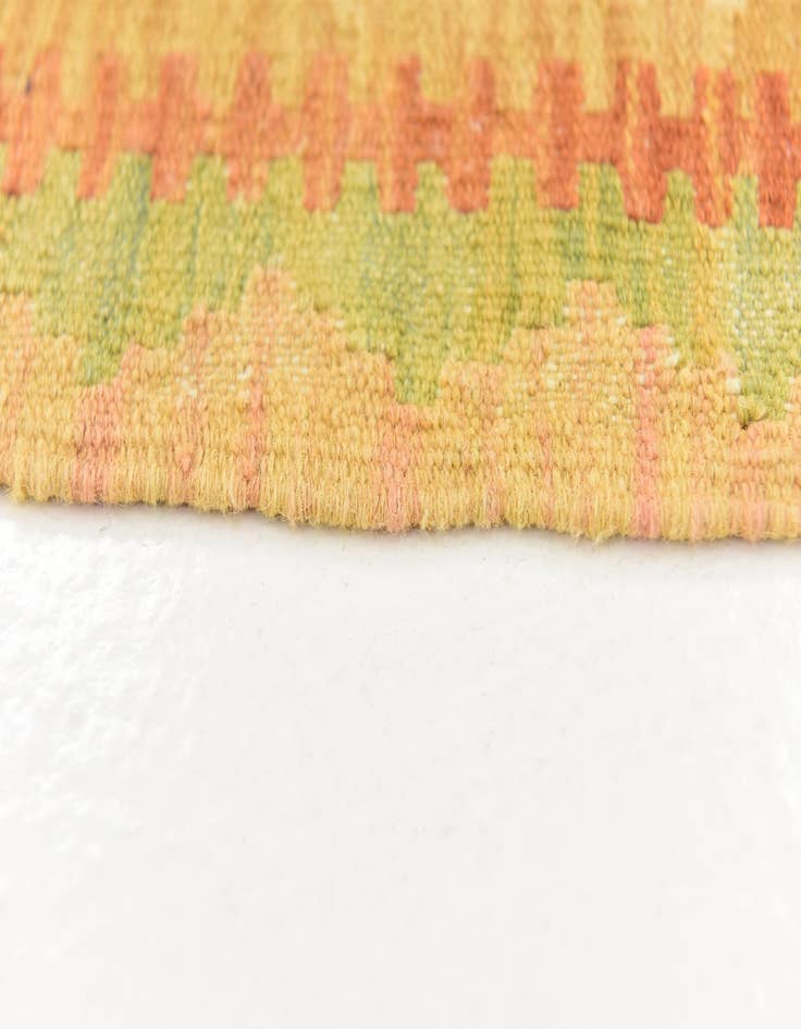 Detail image of  3' 2 x 4' 9  Hand Woven Kilim Waziri Wool Rug