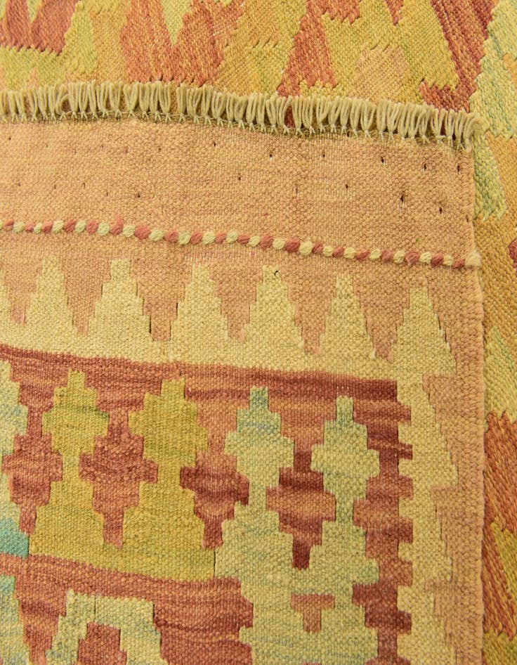 Detail image of  3' 2 x 5'  Hand Woven Kilim Waziri Wool Rug
