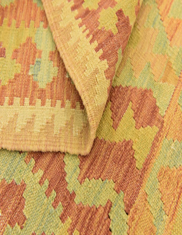 Detail image of  3' 2 x 5'  Hand Woven Kilim Waziri Wool Rug