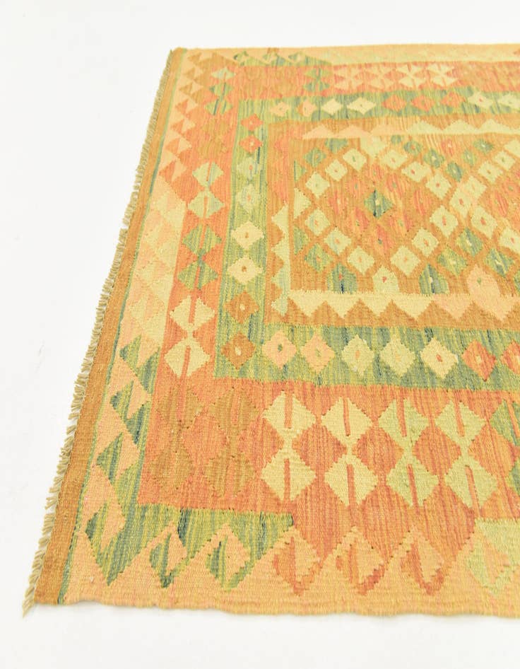 Detail image of  3' 2 x 5' 2  Hand Woven Kilim Waziri Wool Rug