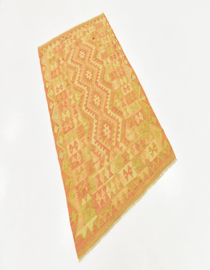 Detail image of  3' 3 x 5'  Hand Woven Kilim Waziri Wool Rug