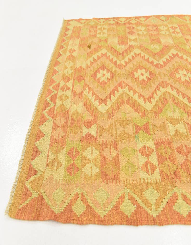 Detail image of  3' 3 x 5'  Hand Woven Kilim Waziri Wool Rug