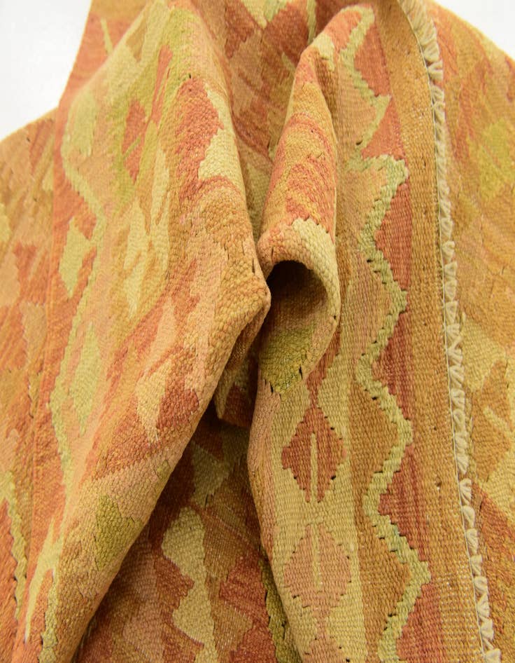 Detail image of  3' 3 x 5'  Hand Woven Kilim Waziri Wool Rug