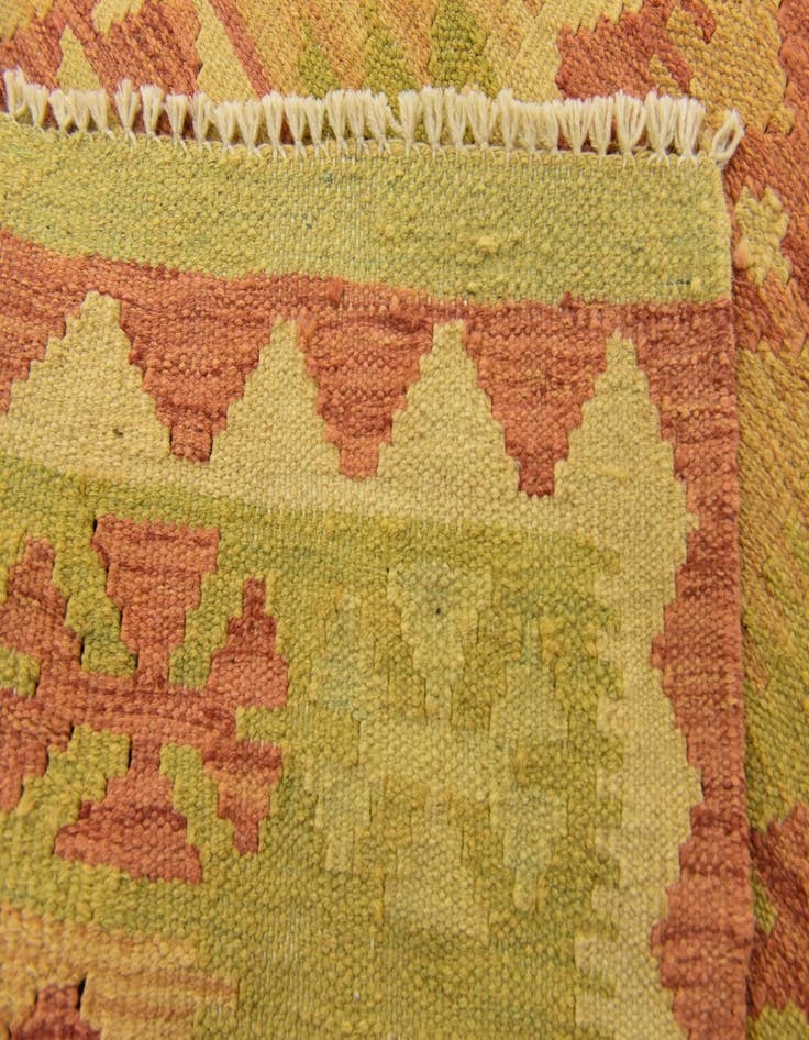 Detail image of  3' 2 x 5'  Hand Woven Kilim Waziri Wool Rug