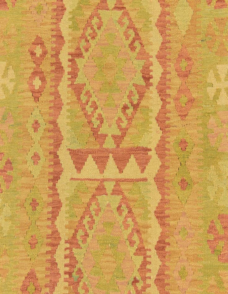 Detail image of  3' 2 x 5'  Hand Woven Kilim Waziri Wool Rug