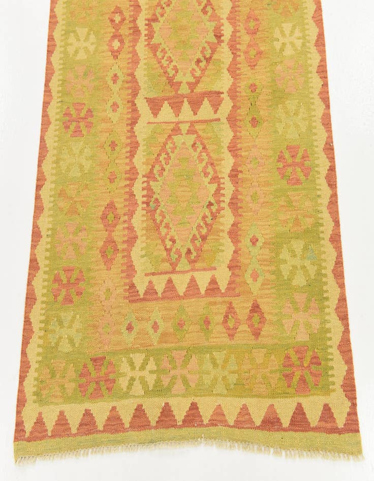 Detail image of  3' 2 x 5'  Hand Woven Kilim Waziri Wool Rug