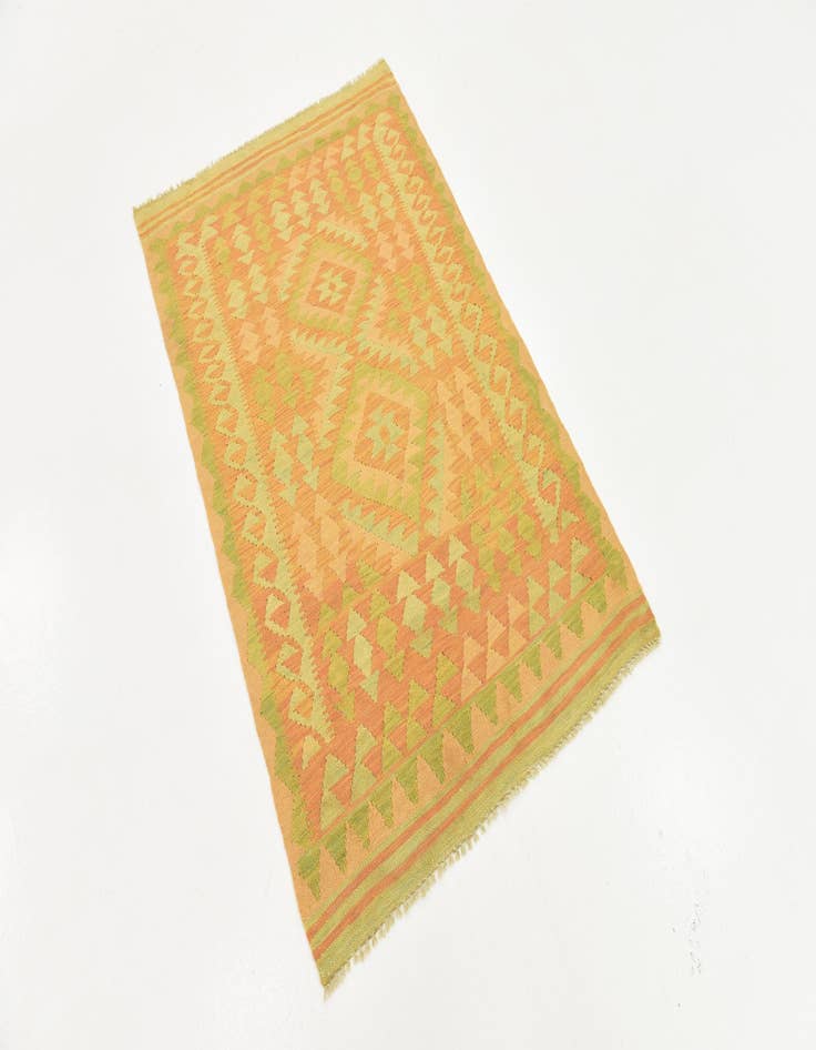 Detail image of  3' x 4' 9  Hand Woven Kilim Waziri Wool Rug