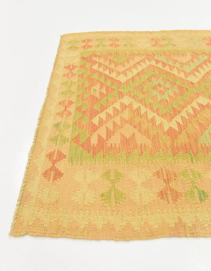 Detail image of  3' x 4' 10  Hand Woven Kilim Waziri Wool Rug