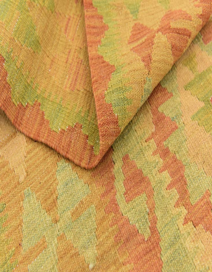 Detail image of  3' 2 x 5'  Hand Woven Kilim Waziri Wool Rug