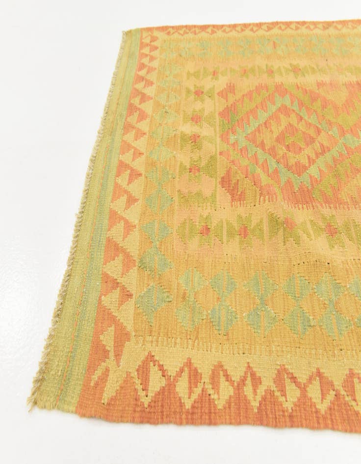 Detail image of  3' 3 x 4' 9  Hand Woven Kilim Waziri Wool Rug