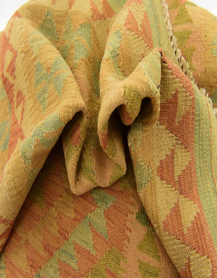 Detail image of  3' 3 x 4' 9  Hand Woven Kilim Waziri Wool Rug