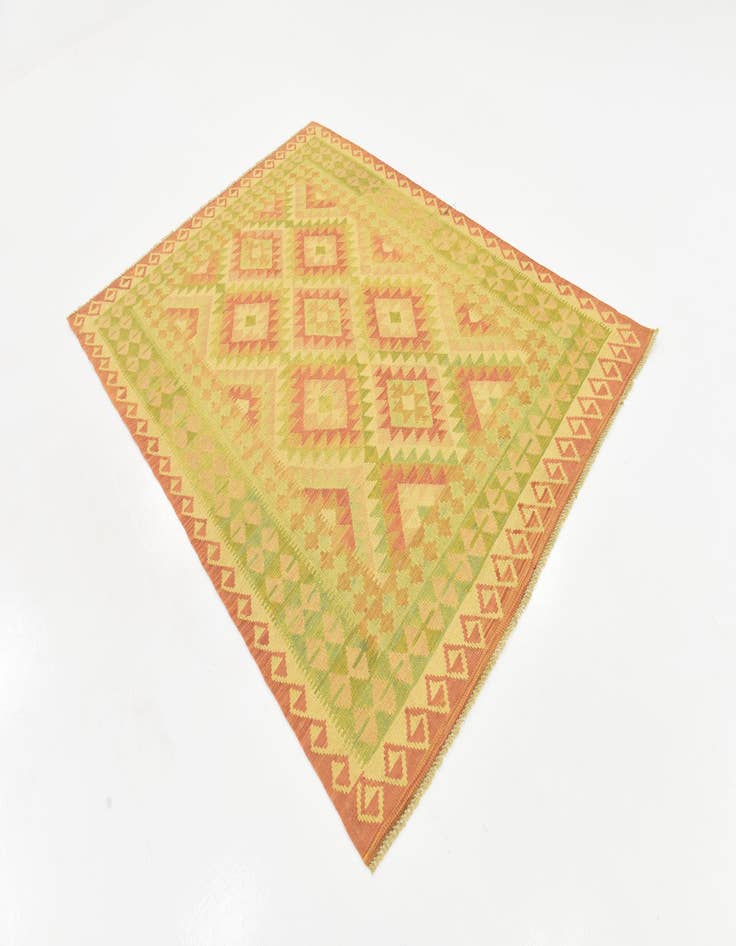 Detail image of  4' 10 x 6' 8  Hand Woven Kilim Waziri Wool Rug