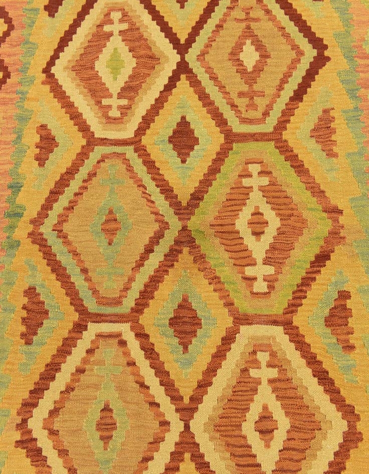 Detail image of  4' 9 x 6' 6  Hand Woven Kilim Waziri Wool Rug