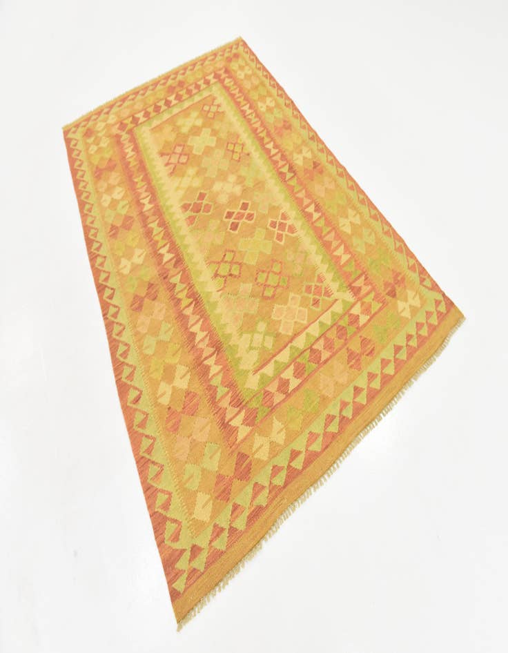 Detail image of  4' 10 x 6' 9  Hand Woven Kilim Waziri Wool Rug