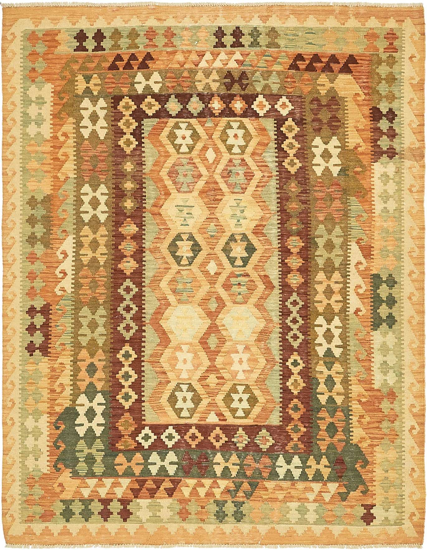 Primary image  4' 5 x 6' 5  Hand Woven Kilim Waziri Wool Rug