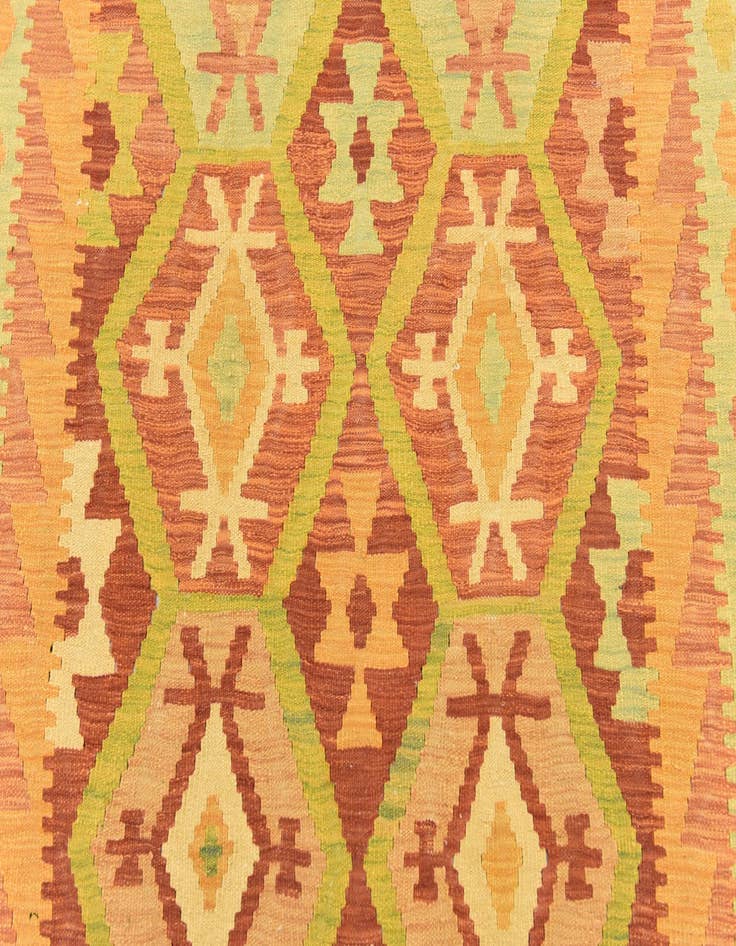 Detail image of  4' 9 x 6' 5  Hand Woven Kilim Waziri Wool Rug