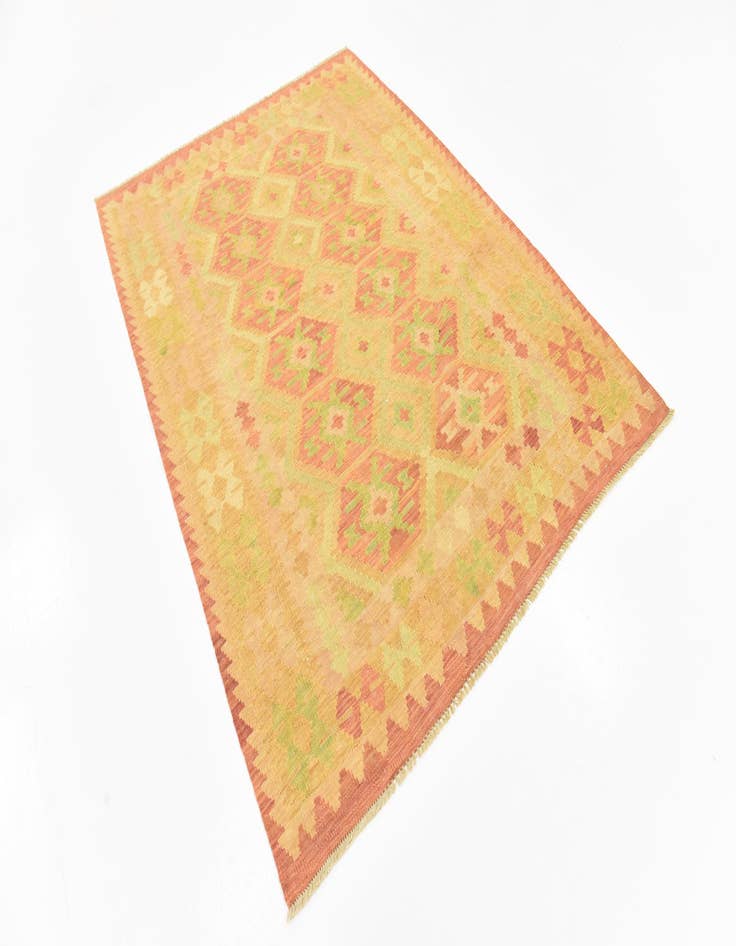 Detail image of  4' 9 x 6' 5  Hand Woven Kilim Waziri Wool Rug