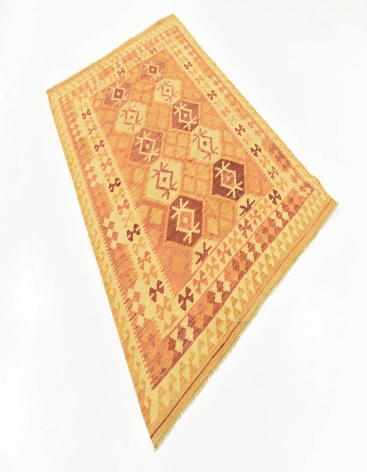 Detail image of  4' 9 x 6' 8  Hand Woven Kilim Waziri Wool Rug