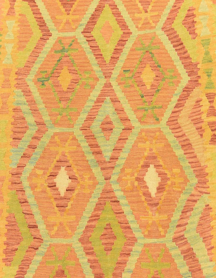 Detail image of  4' 10 x 6' 6  Hand Woven Kilim Waziri Wool Rug