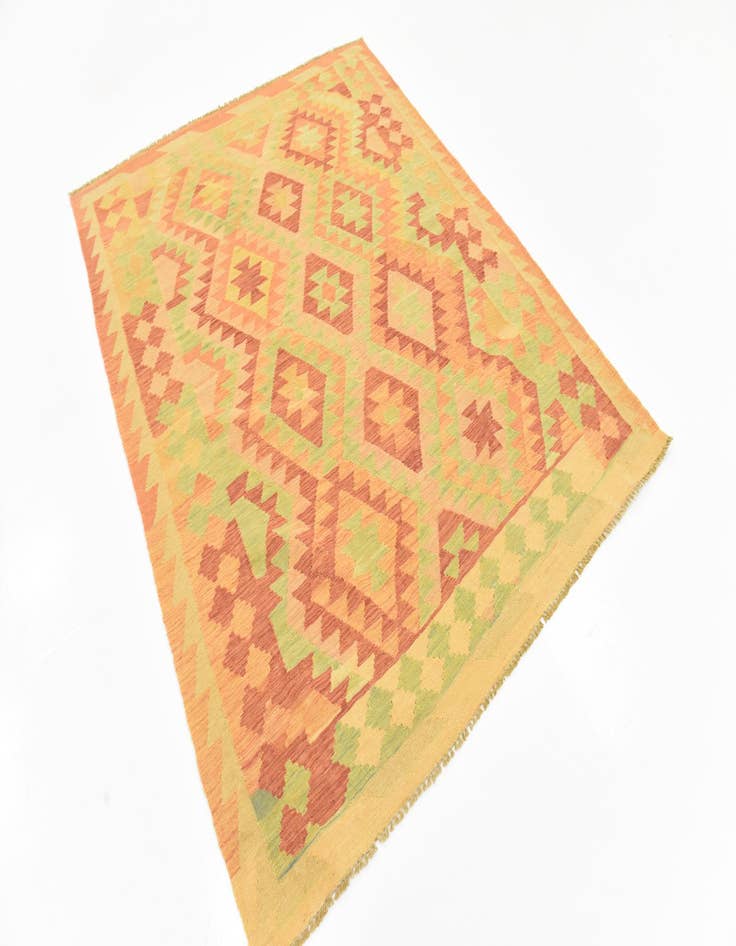 Detail image of  5' x 6' 6  Hand Woven Kilim Waziri Wool Rug