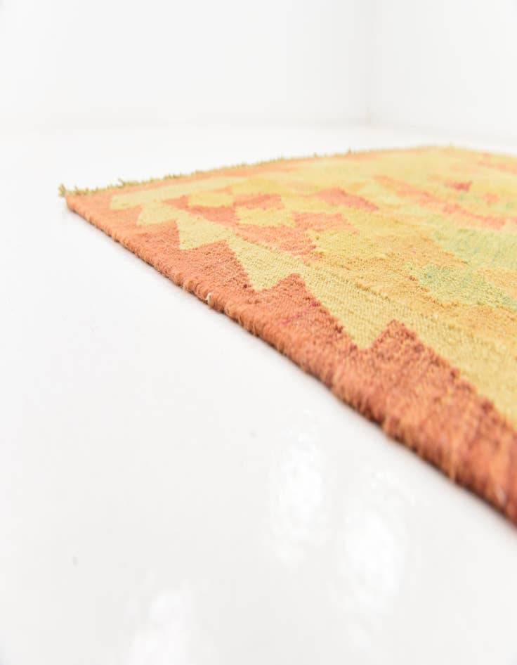 Detail image of  5' x 6' 6  Hand Woven Kilim Waziri Wool Rug