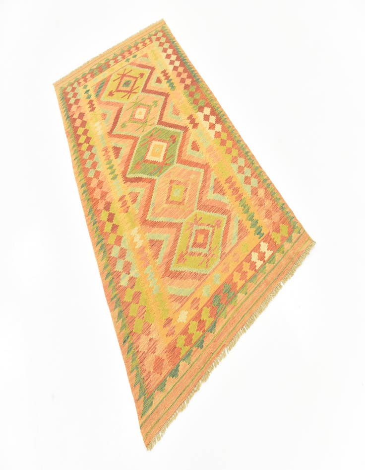 Detail image of  3' 8 x 6' 3  Hand Woven Kilim Waziri Wool Rug