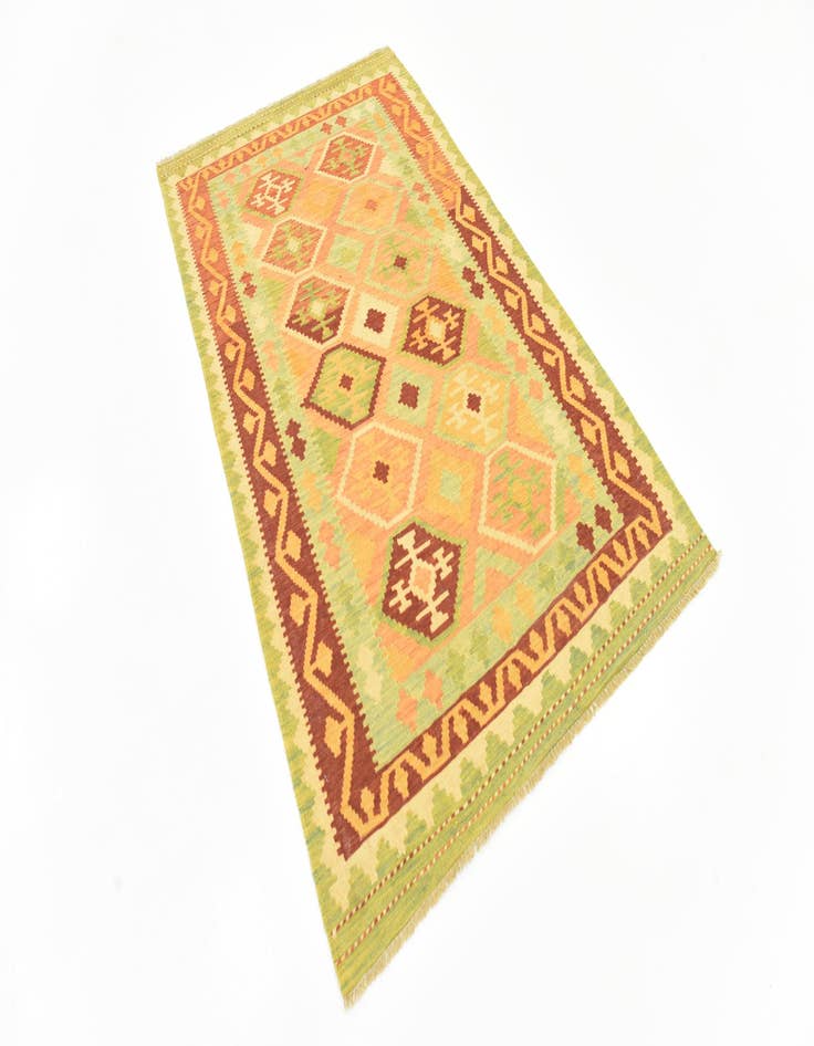 Detail image of  3' 9 x 6' 4  Hand Woven Kilim Waziri Wool Rug