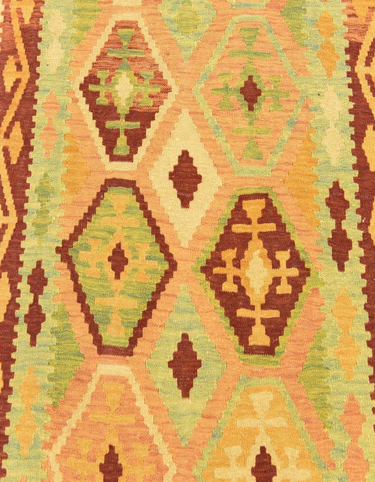 Detail image of  3' 9 x 6' 4  Hand Woven Kilim Waziri Wool Rug