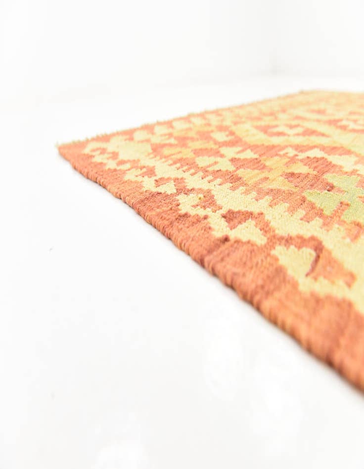 Detail image of  3' 9 x 6' 6  Hand Woven Kilim Waziri Wool Rug