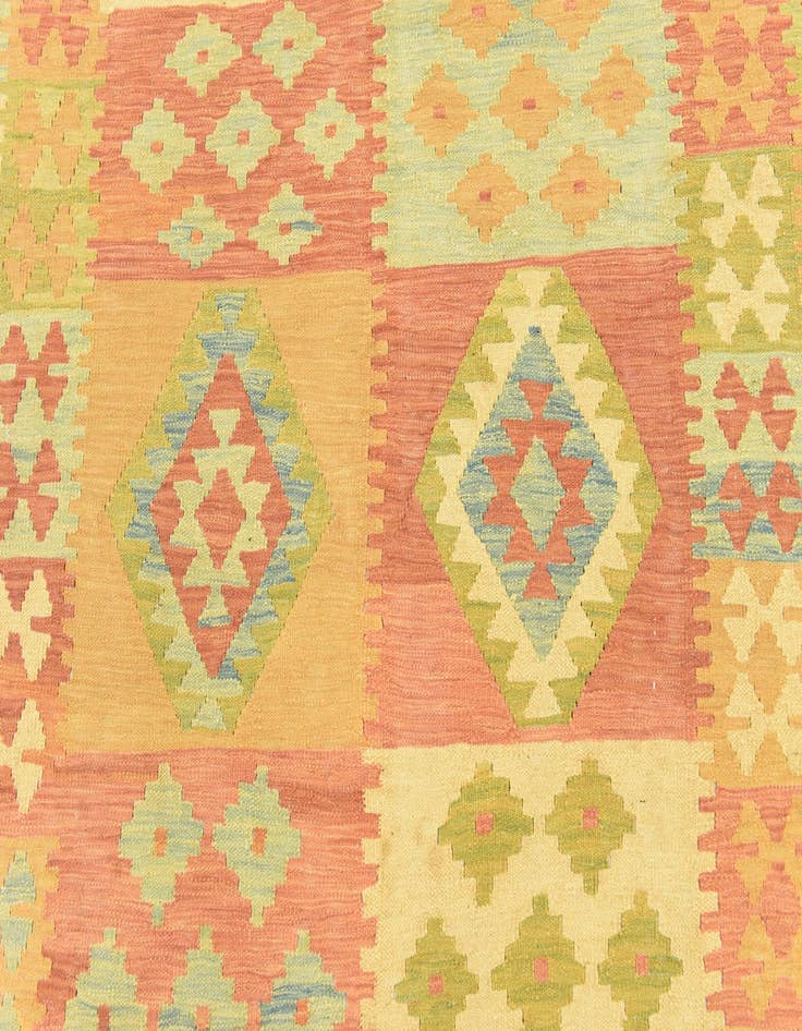 Detail image of  4' 9 x 6' 7  Hand Woven Kilim Waziri Wool Rug