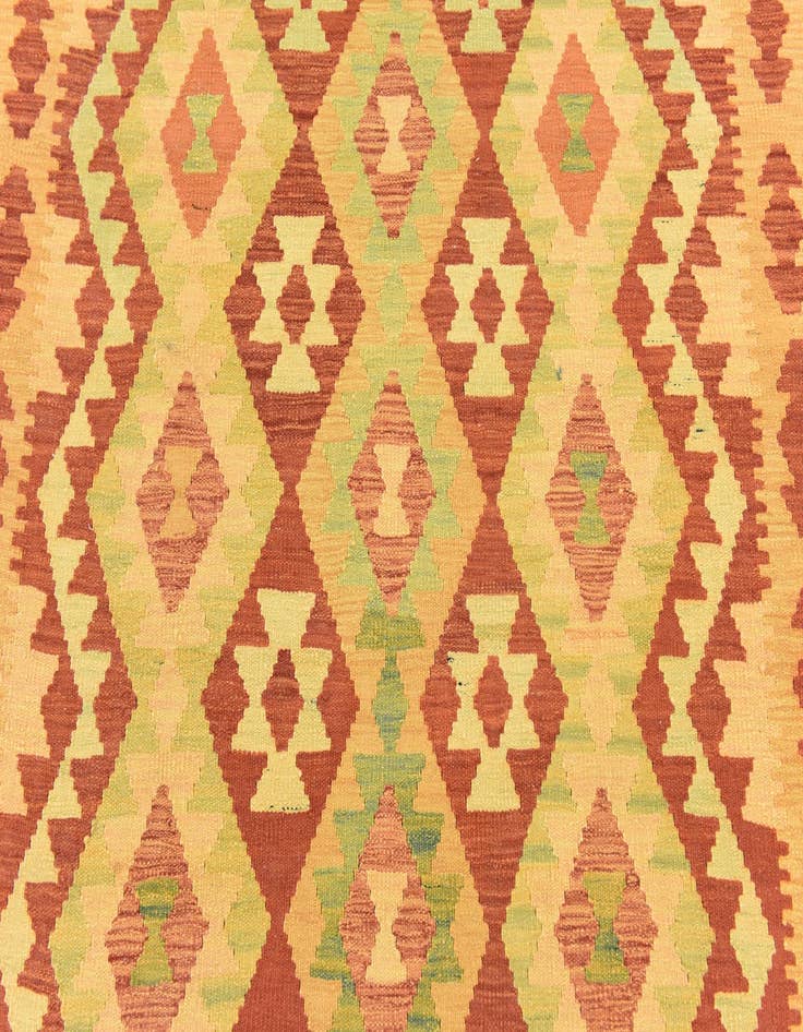 Detail image of  4' 6 x 6' 8  Hand Woven Kilim Waziri Wool Rug