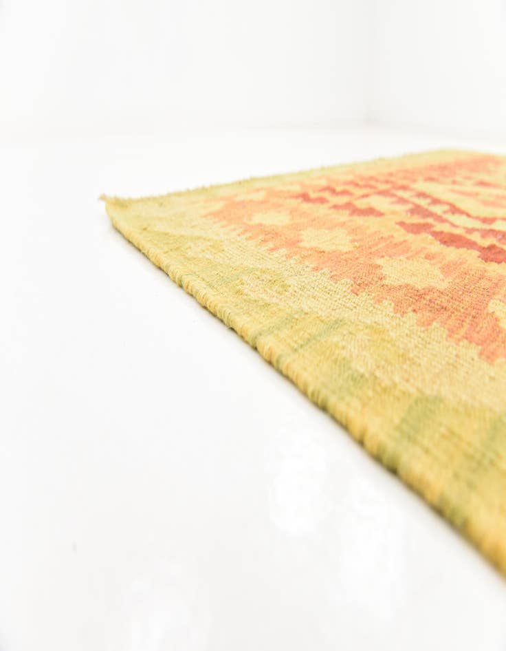 Detail image of  4' 6 x 6' 8  Hand Woven Kilim Waziri Wool Rug