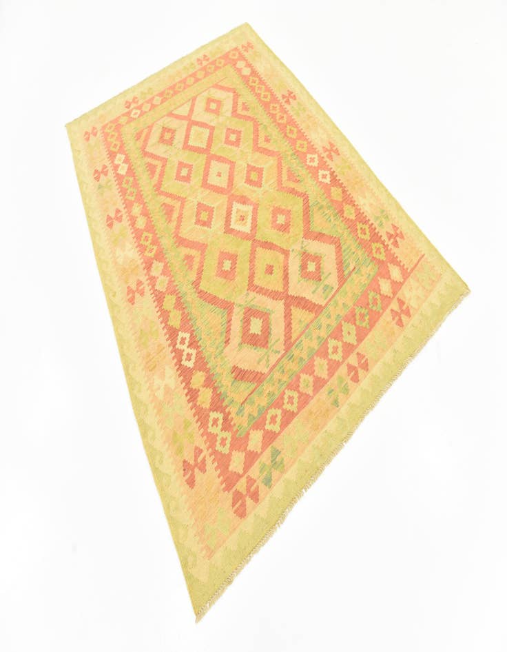 Detail image of  4' 10 x 6' 6  Hand Woven Kilim Waziri Wool Rug