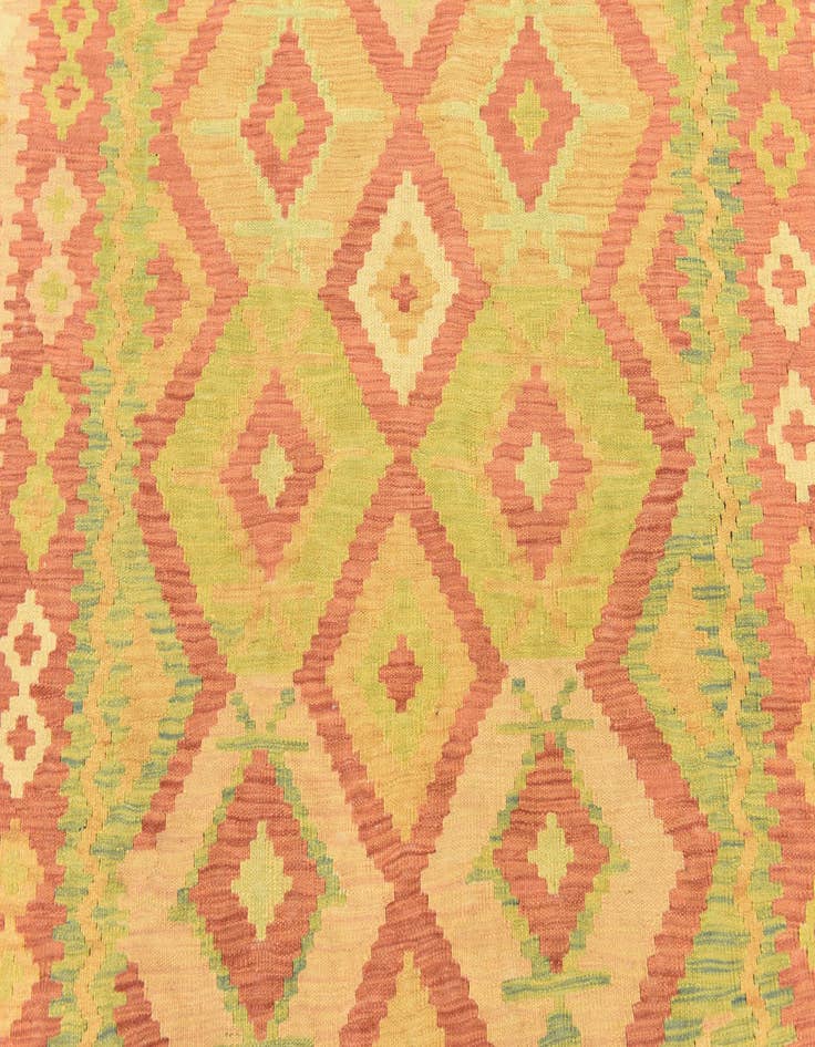 Detail image of  4' 10 x 6' 6  Hand Woven Kilim Waziri Wool Rug