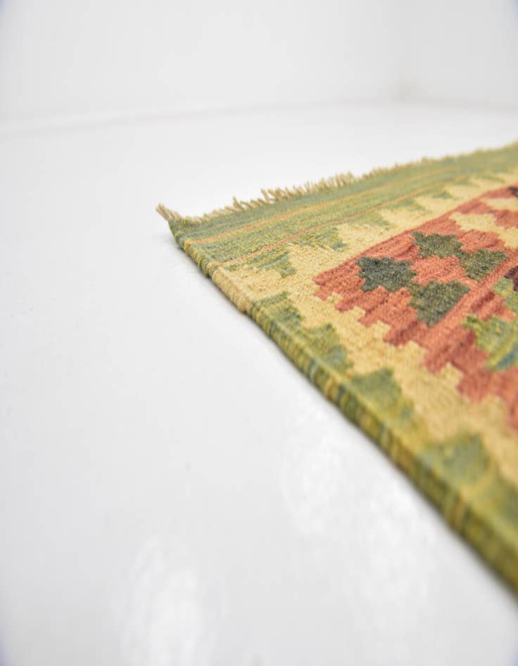 Detail image of  2' 8 x 4' 10  Hand Woven Kilim Waziri Wool Rug