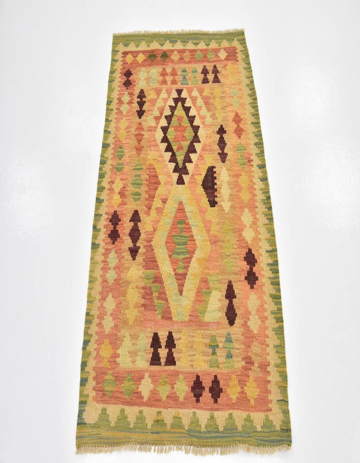 Detail image of  2' 9 x 4' 3  Hand Woven Kilim Waziri Wool Rug