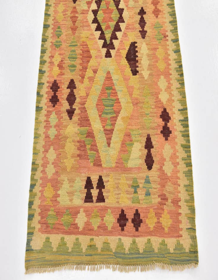 Detail image of  2' 9 x 4' 3  Hand Woven Kilim Waziri Wool Rug