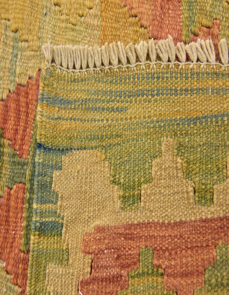 Detail image of  2' 9 x 4' 3  Hand Woven Kilim Waziri Wool Rug