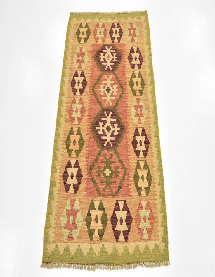 Detail image of  2' 7 x 4' 2  Hand Woven Kilim Waziri Wool Rug