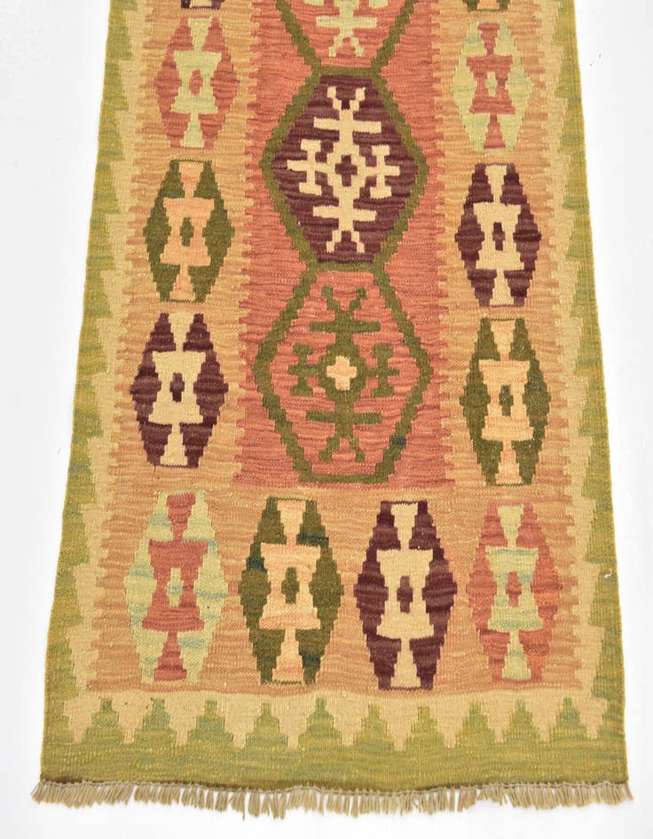 Detail image of  2' 7 x 4' 2  Hand Woven Kilim Waziri Wool Rug